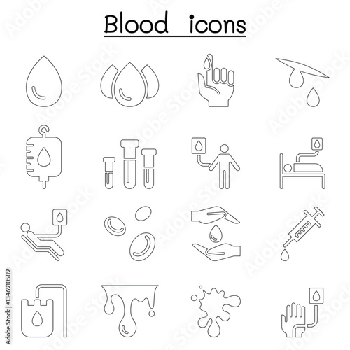 Blood donation icon set