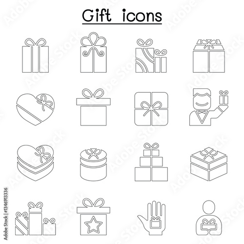 Gift box icon set