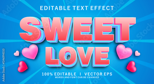 Wallpaper Mural sweet love 3d vector text effect with modern style design Torontodigital.ca