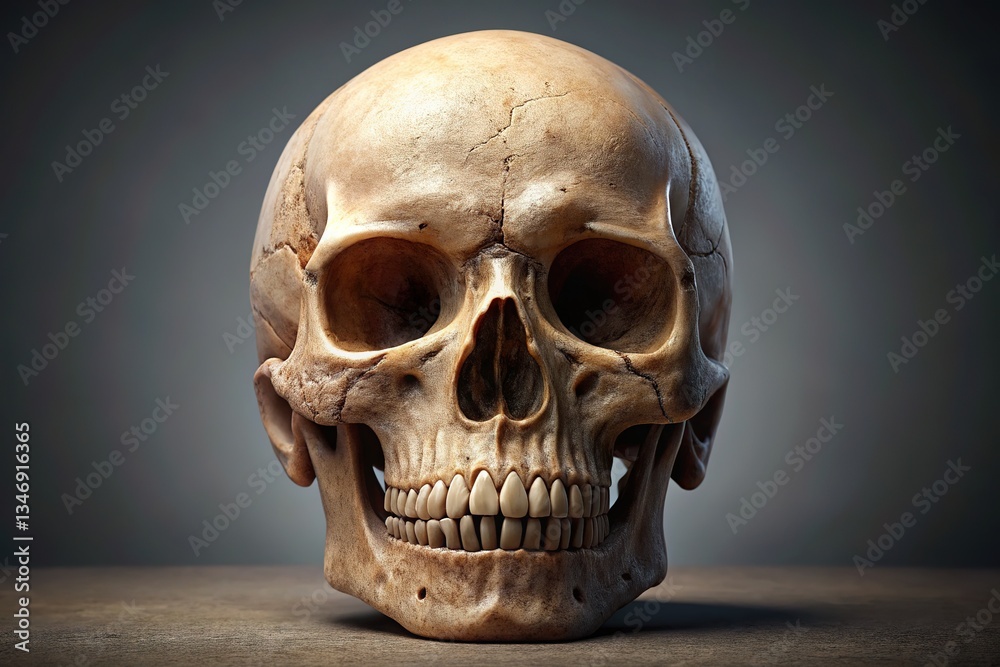 Obraz premium Skull No Jaw, Anatomical Art, Skeletal, Cranium, Bone, Art, Still Life
