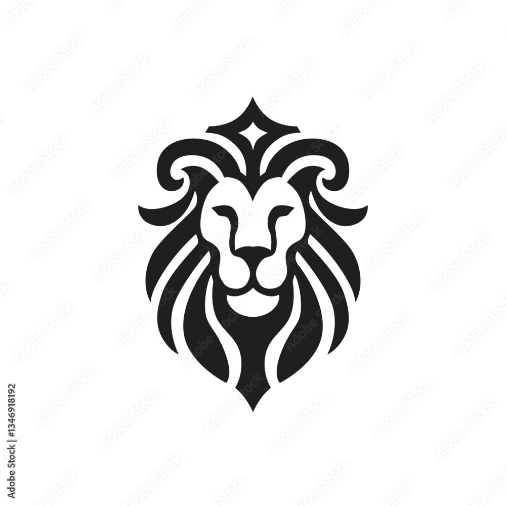 Obraz premium minimalist lion silhouette vector logo