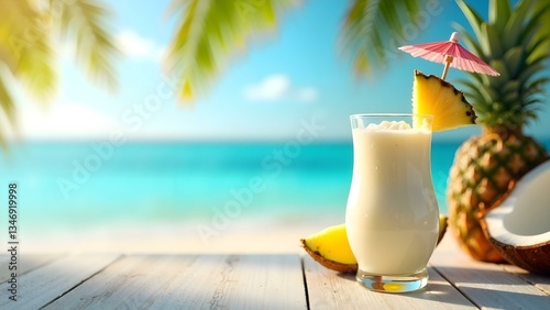tropical cocktail on the beach