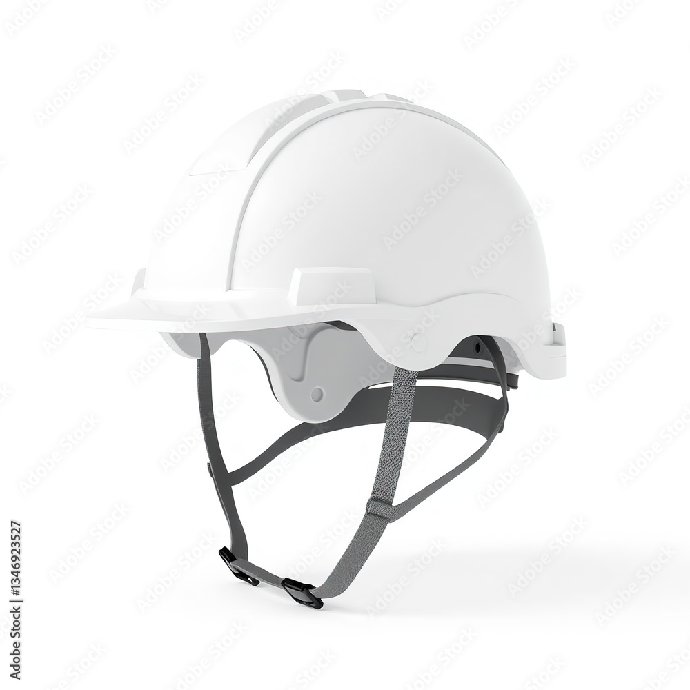 Fototapeta premium White Safety Helmet Mockup on White Background