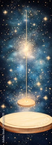 Obraz na płótnie A podium suspended in an infinite cosmic void, surrounded by stars. w salonie