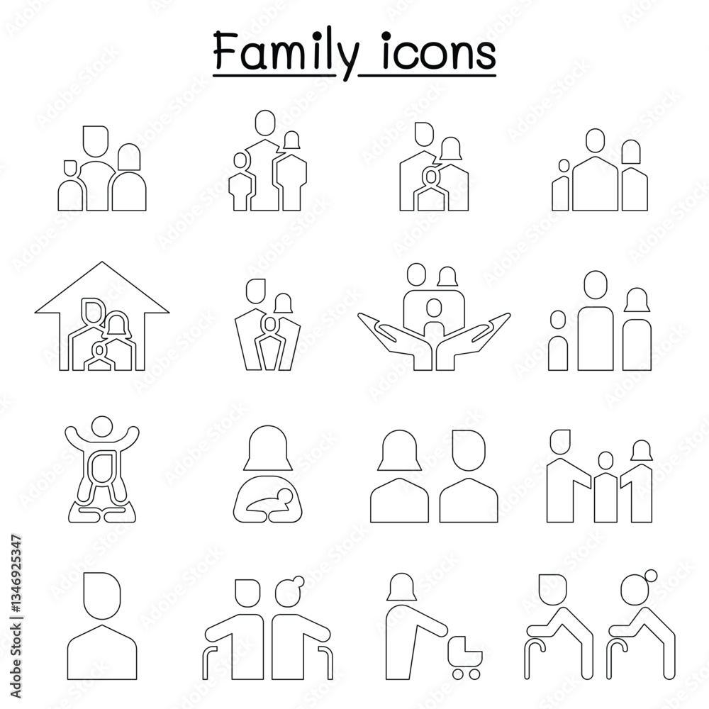 Fototapeta premium Family icon set vector illustration graphic design