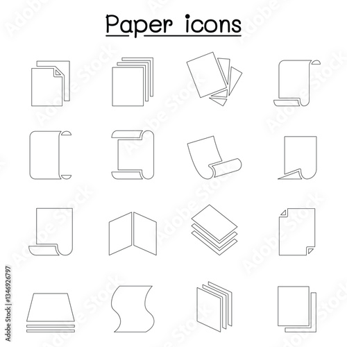 Paper icon set vector illustration graphic design