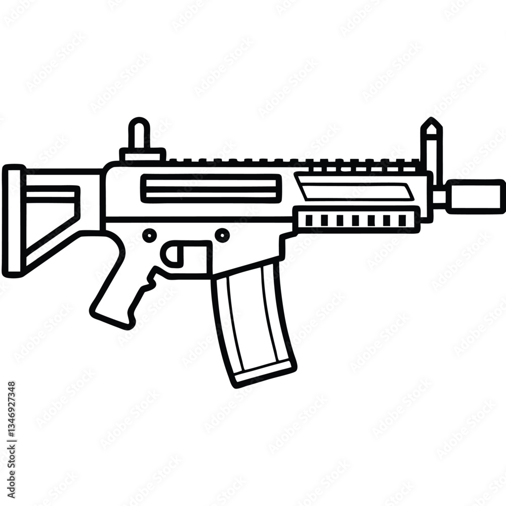 SIG MCX gun , police weapon vector design, military vector design illustration. SIG MCX gun , police weapon vector design, military vector design illustration.