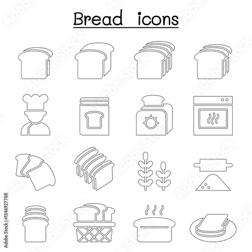 Bread, Loaf, Bakery & Pastry icon set vector illustration graphic design