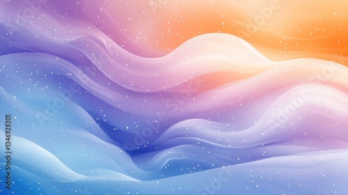 Abstract gradient background with blue to orange, pastel purple, pink, and white, featuring a minimalist style, ideal for modern and elegant designs.