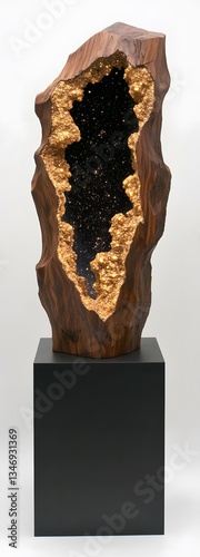 Obraz na płótnie A podium carved from a fallen meteorite, pulsing with extraterrestrial energy. w salonie