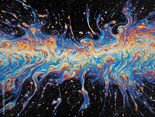 colorful abstract backround resembling an iridescent swirly oil or soap film