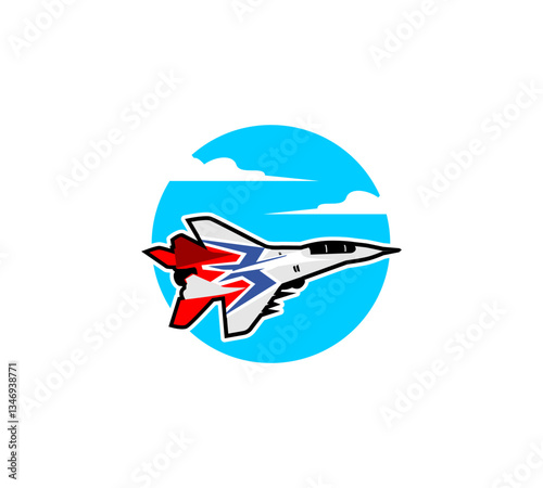 vector aerobatic jet fighter aircraft air show illustration