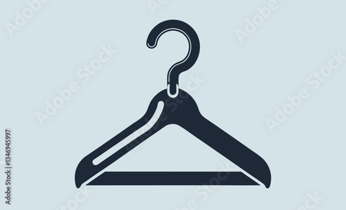 Clothes hanger silhouette, wooden hanger vector icon illustration