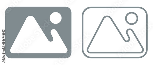 Flat picture placeholder symbol for the app, website, or user interface design. No found or available image in the gallery or album. No photo thumbnail graphic element. white background
