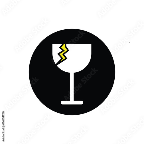 Fragile icon signage vector trendy