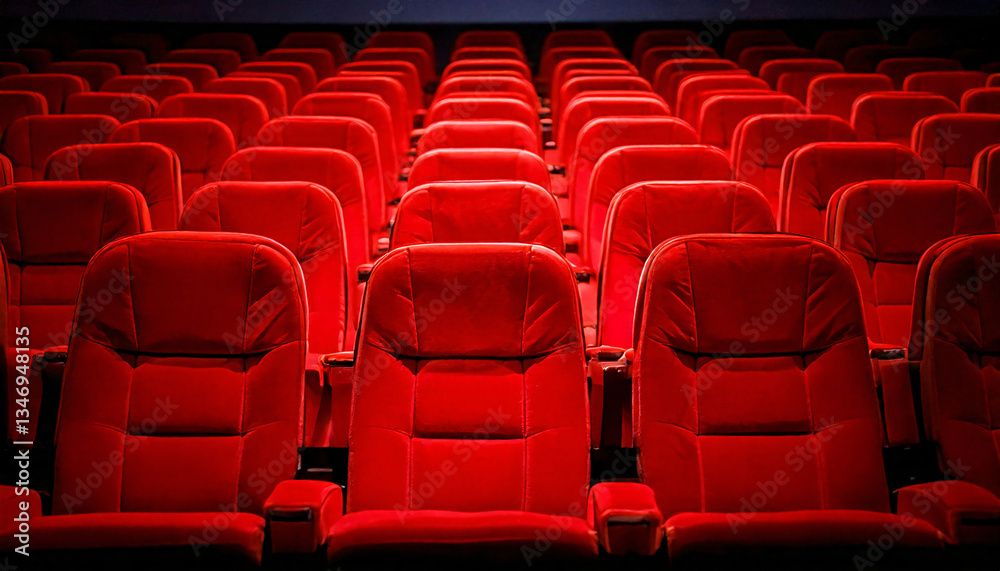 Rows of red seats in the cinema Rows of red seats in the cinema