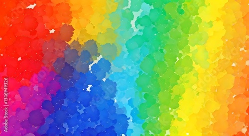 A vibrant mix of rainbow watercolor swatches with texture, blending into each other with splashes and drips, Ai Generated