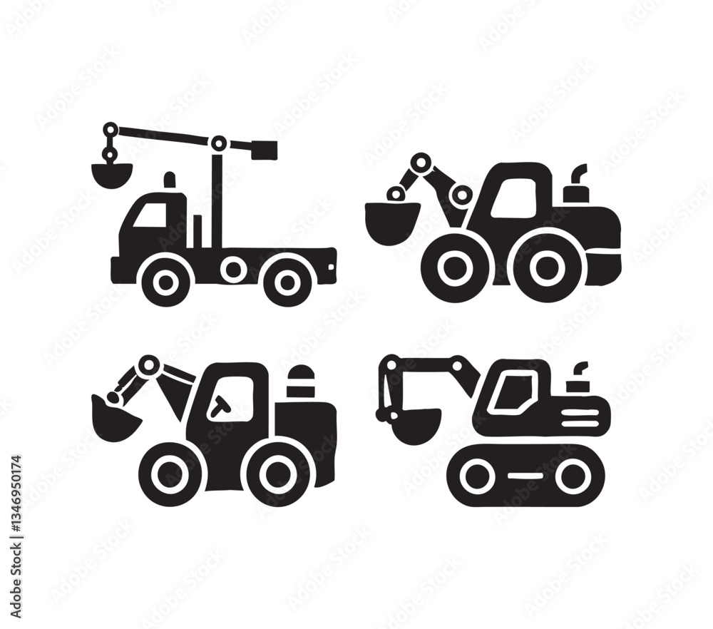 Fototapeta premium set of construction vehicle icons
