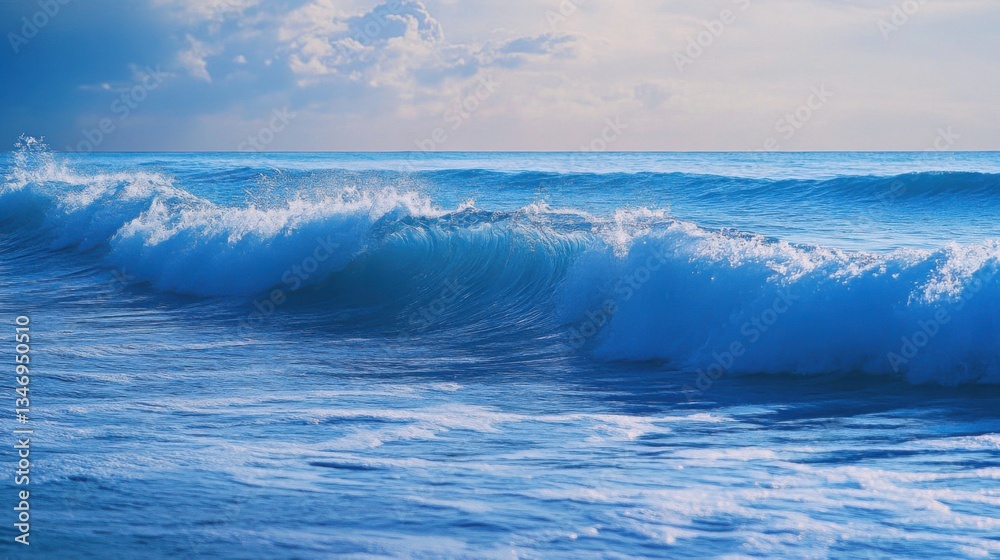 Obraz premium Calm and serene waves of blue create a peaceful ambiance