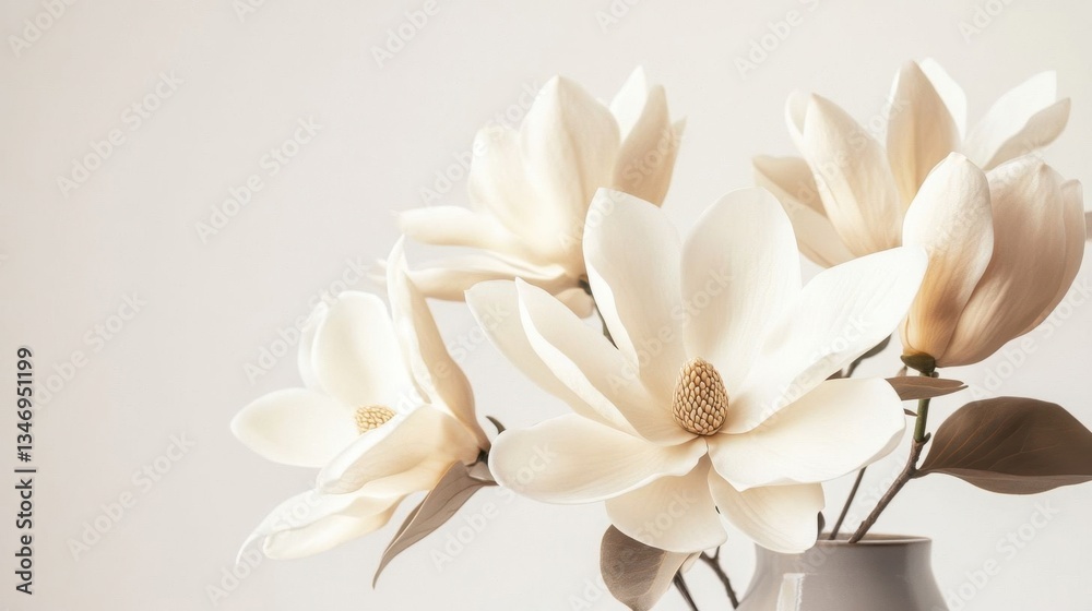 Chic magnolia bouquet in a vase. Chic magnolia bouquet in a vase.