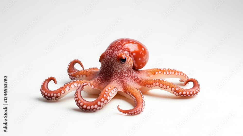 Vibrant red octopus with intricate patterns Vibrant red octopus with intricate patterns