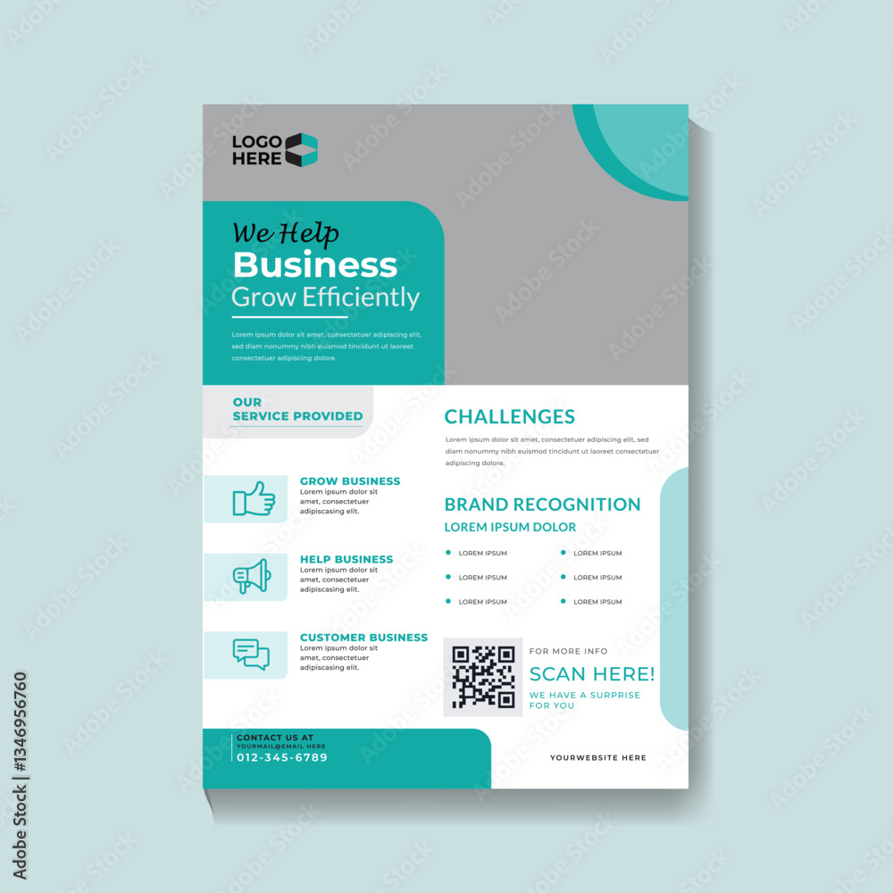 Website template design with business elements and modern layout Website template design with business elements and modern layout