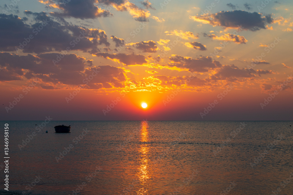 Obraz premium Alba con barca