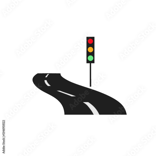 traffic light on the road without background