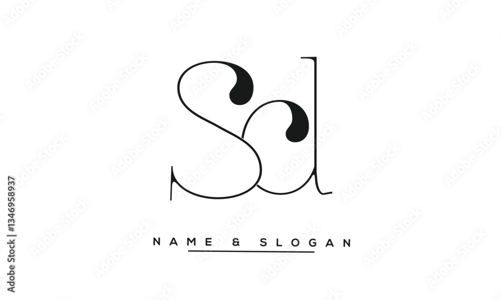 Fototapeta premium SD, DS Abstract Letters Logo Monogram