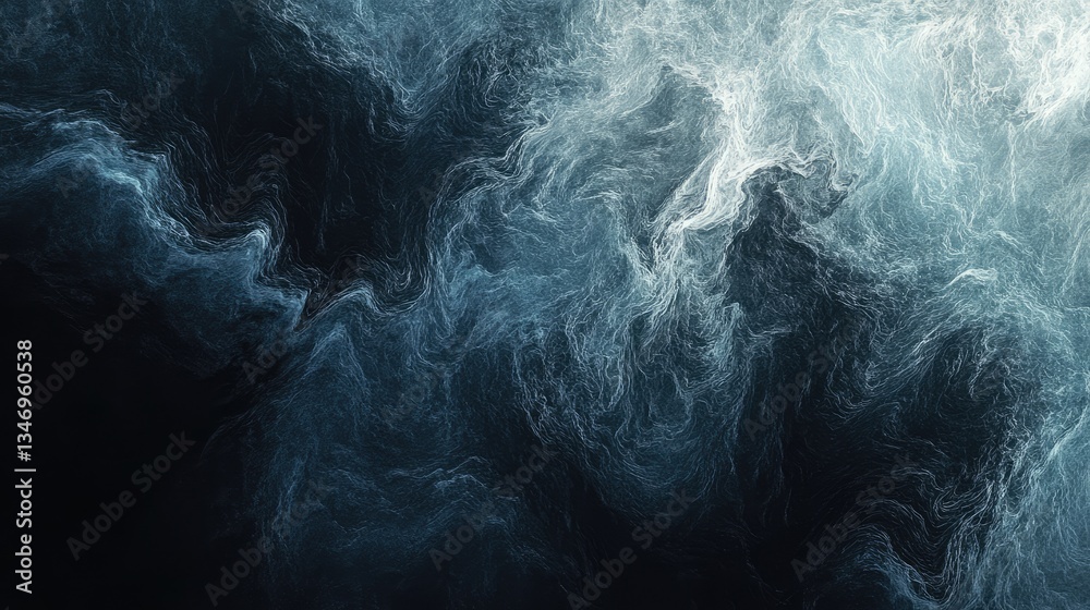 Abstract swirling blue and white patterns resembling ocean waves, creating a serene and calm atmosphere Abstract swirling blue and white patterns resembling ocean waves, creating a serene and calm atmosphere