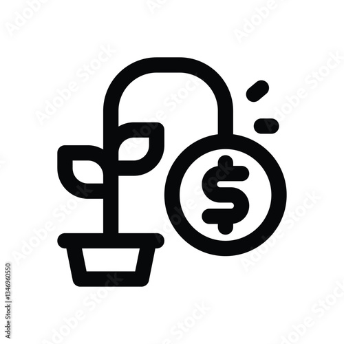 loss investment line icon. Clean and minimalist vector icon for websites, mobile apps, presentations, and logos. Fully scalable and customizable for any project.