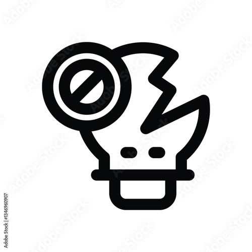 no idea line icon. Clean and minimalist vector icon for websites, mobile apps, presentations, and logos. Fully scalable and customizable for any project.