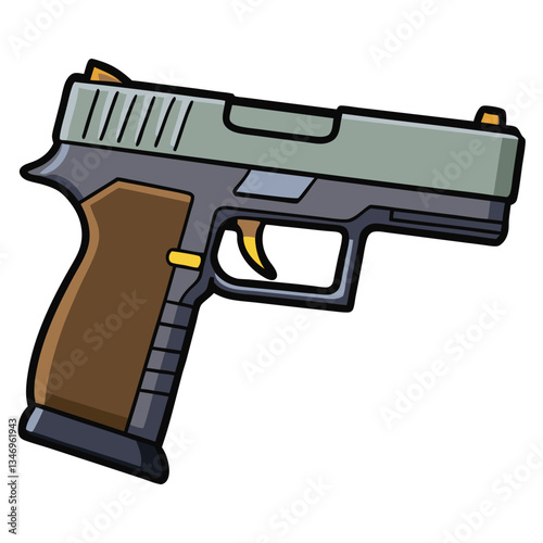 Springfield XD gun , police weapon vector design, military vector design illustration.