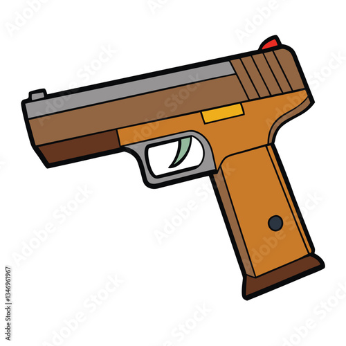 Springfield XD gun , police weapon vector design, military vector design illustration.