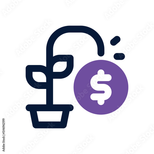 loss investment dual tone icon. Sleek and modern vector icon for websites, mobile apps, marketing materials, and corporate design. Fully scalable and ready to use.