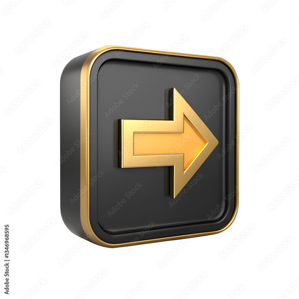 3D Golden Exit Button 3D Golden Exit Button
