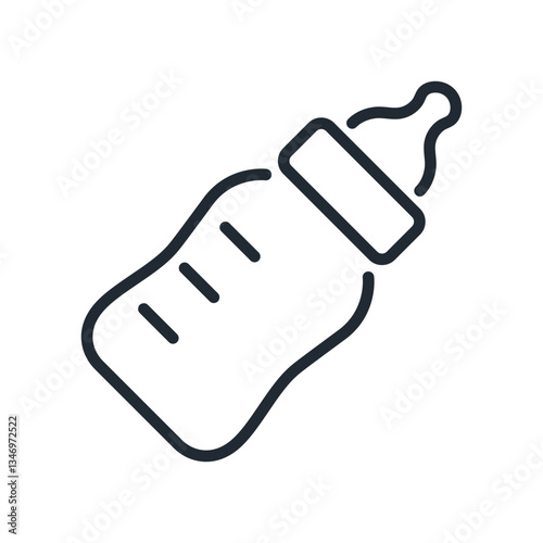Baby milk bottle outline icon