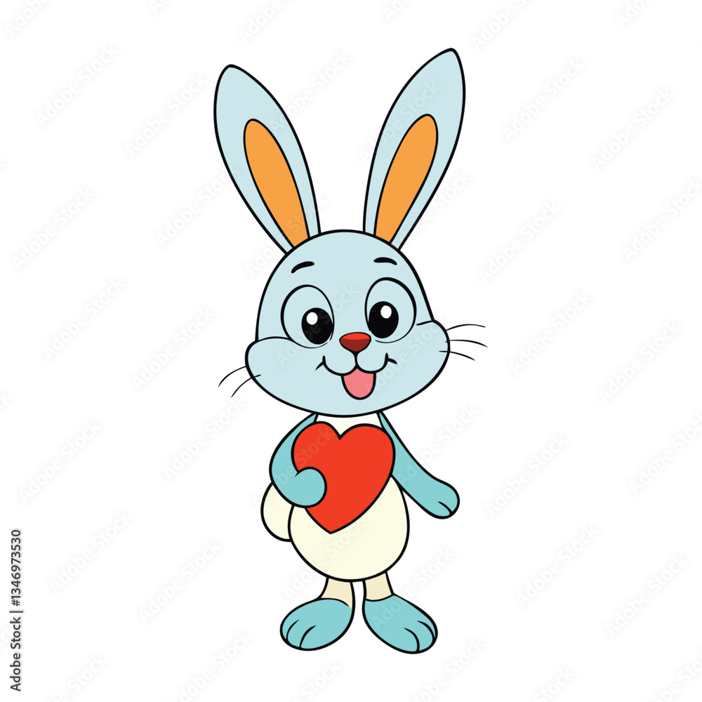 Adorable bunny with big, sparkling eyes, fluffy fur, and a sweet smile, holding a heart with tiny paws. A charming symbol of love, warmth, and cuteness! Adorable bunny with big, sparkling eyes, fluffy fur, and a sweet smile, holding a heart with tiny paws. A charming symbol of love, warmth, and cuteness!