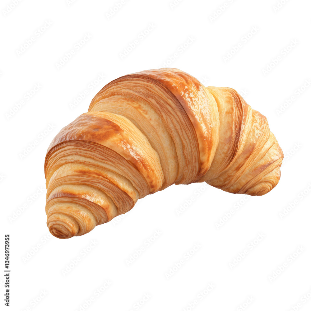 Fototapeta premium Deliciously Flaky Croissant on Black Background