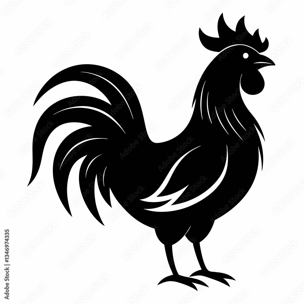 Clean & Simple Rooster Silhouette Design Clean & Simple Rooster Silhouette Design