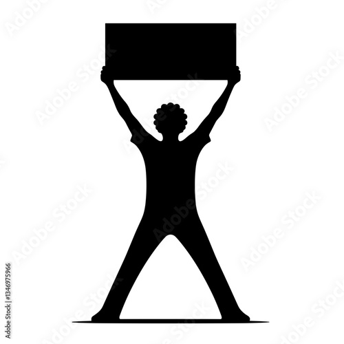 Person holding protest sign silhouette as call for action