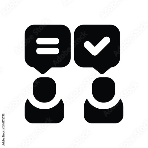 negotiation glyph icon. Strong and solid vector icon for websites, mobile interfaces, presentations, and visual branding. High quality and easy to edit.