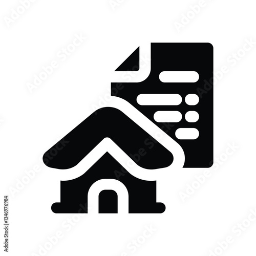 property contract glyph icon. Strong and solid vector icon for websites, mobile interfaces, presentations, and visual branding. High quality and easy to edit.