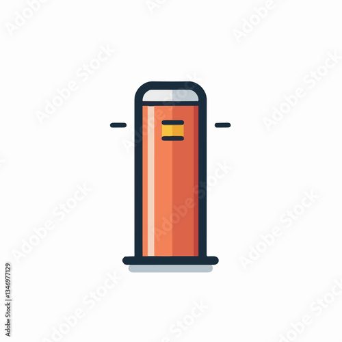 Minimalist red and black punching bag icon for sports and fitness training.