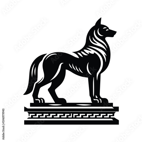 wolf statue isolated icon