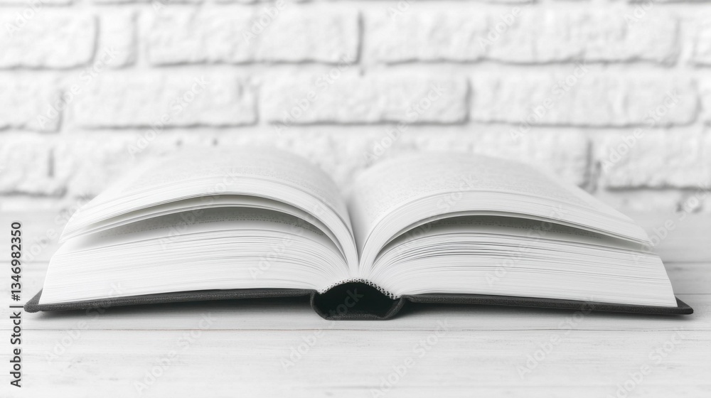 Obraz premium A peaceful image of an open book with soft pages, illuminated by natural light, evoking a serene atmosphere for reading and contemplation. , Minimalism Clean and clear background color, high solution