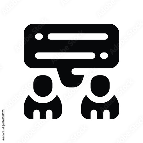 negotiation glyph icon. Strong and solid vector icon for websites, mobile interfaces, presentations, and visual branding. High quality and easy to edit.