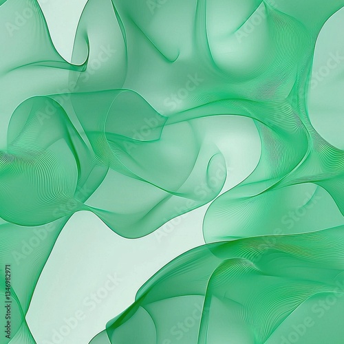 Abstract Green Flowing Fabric Seamless Pattern