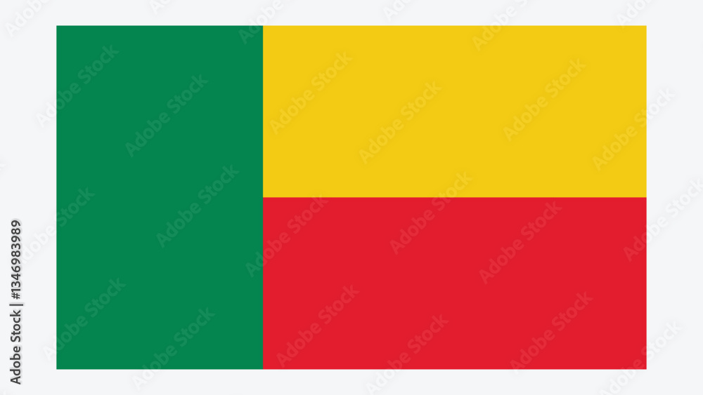 Fototapeta premium BENIN Flag with Original color