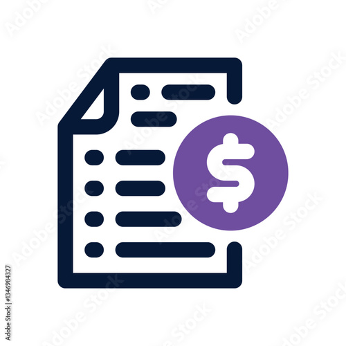 bill dual tone icon. Sleek and modern vector icon for websites, mobile apps, marketing materials, and corporate design. Fully scalable and ready to use.